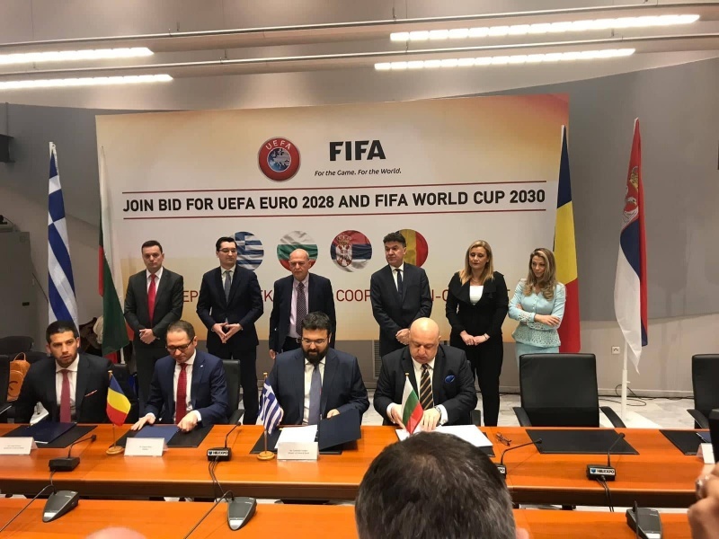 Bulgaria, Romania, Greece and Serbia signed a memorandum for a joint bid to host the FIFA World Cup 2030 and the UEFA EURO 2028